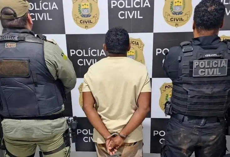  Suspeito permanece custodiado no estado do Piauí, à disposição do Poder Judiciário Foto: Divulgação PC-PI