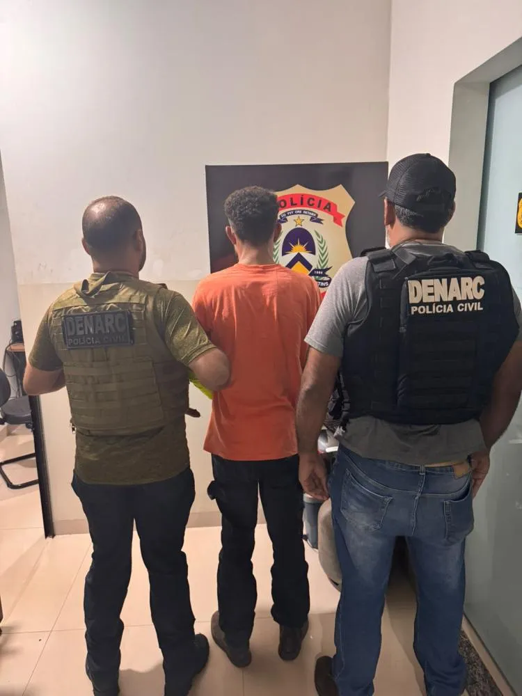 Homem foi preso após ação das equipes da 2ª Denarc de Araguaína. Foto - PC TO