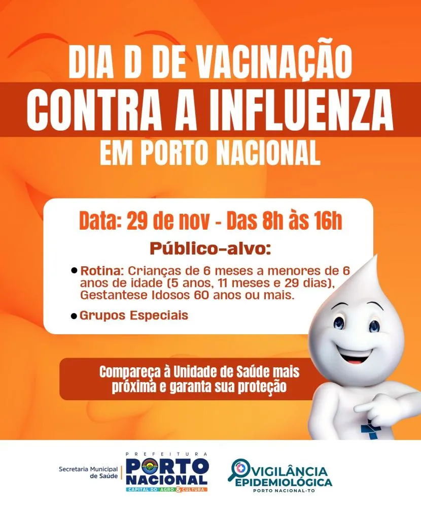 Porto Nacional realizará Dia D de Vacinação neste sábado, 29